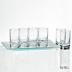 Cordial Set of 6 glasses on tray 