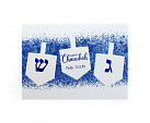 Single Chanukah Card - blue glitter