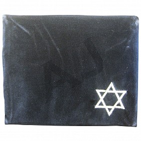 Black velvet Tallit bag with Silver 