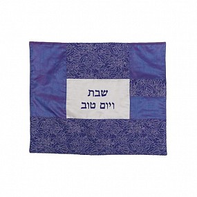Challah Cover Fabric Collage - Purple Flowers