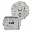 Set of passover and matza plates (marble)