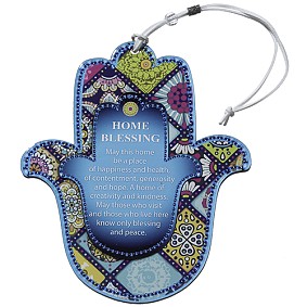Hamsa shaped home blessing - colourful