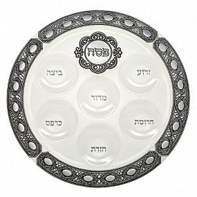 Elegant Glass Seder Plate