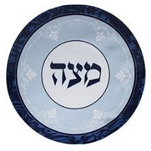 Round Matzah Cover Blue/White