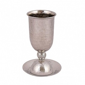 Stainless steel kiddush cup with nickel ball