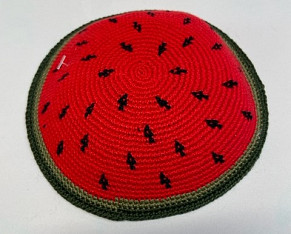 Watermelon Knitted Kippah 