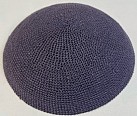 Dark purple knitted kippah 16cm