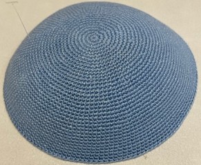 Light blue knitted kippah 16/17cm 