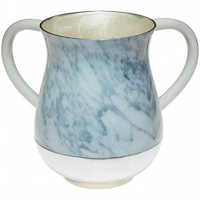 Washing Cup white/blue marble