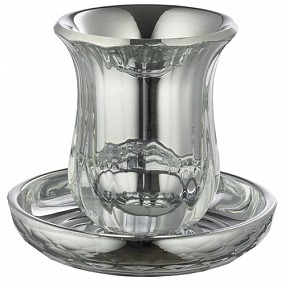 Crystal covered Kiddush Cup with Plate  