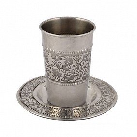 Stainless steel kiddush cup pomegranates