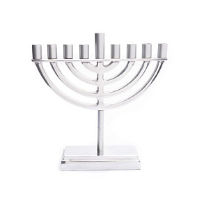 Small Classic Menorah silver 17cm high
