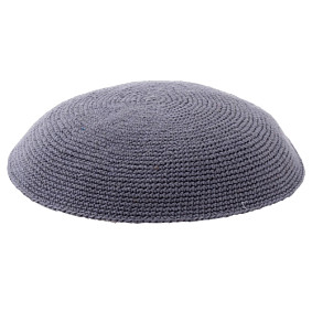 Knitted Kippah - Grey 12cm