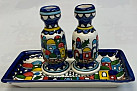 Armenian Shabbat Candlesticks & Tray J'lem