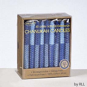 Blue Chanuka Candles - Beeswax