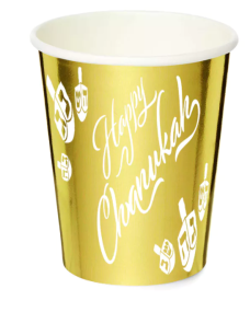 Chanukah Paper Cups Gold