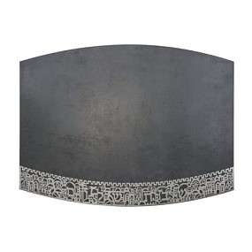 Gray Porcelain Challah Board metal cutout J'lem