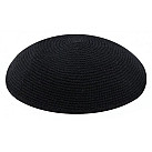 Black Knitted Kippah 16-17cm  