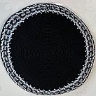 Large black Knitted kippah broad rim
