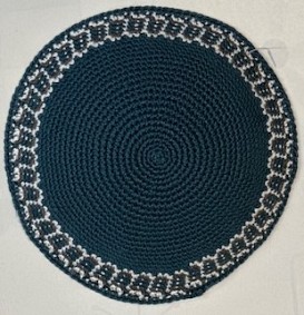 Greyish knitted Kippah 14cm