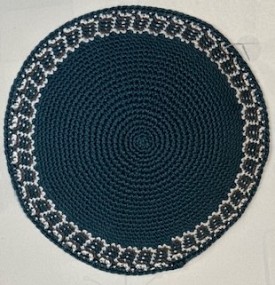 Greyish knitted Kippah 14cm