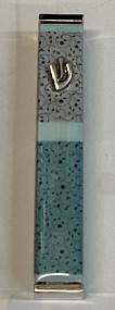 Al mezuzah case turquoise/grey 7cm