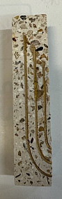 Stone mezuzah case white dotted 7cm  
