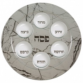 Glass marble Seder plate  
