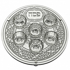 Glass Seder plate  incl bowls