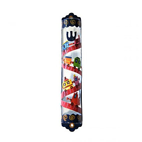 Mezuza Case Hand painted train - 12cm