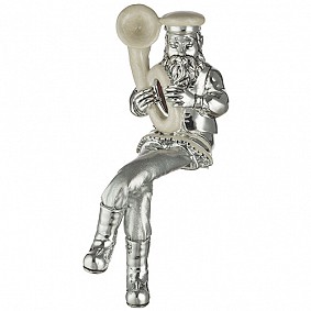 Polyresin  Figurine with cloth legs playing tuba
