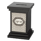 Black Wood Tzedakah Box with plaque