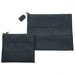 Leather-like Tefillin bag set navy