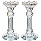 Crystal Candle sticks with stones 15cm