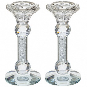 Crystal Candle sticks with stones 15cm