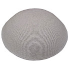 White hand knitted Kippah 13cm