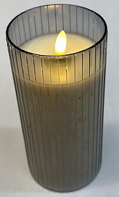 Battery operated LED candle Grey L