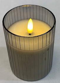 Battery operated LED candle Grey S 
