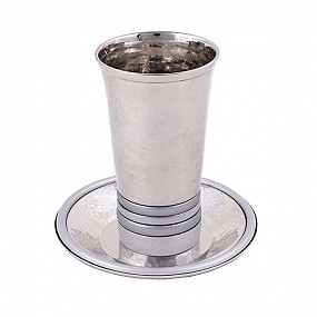 Kiddush Cup with big rings silver