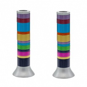 Long candlesticks multicolor rings
