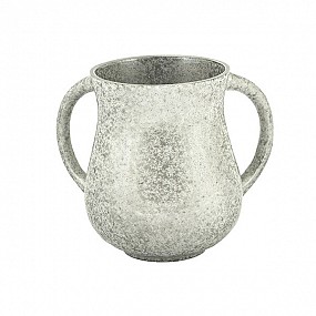 Netilat Yedayim Cup Faux Marble -silver