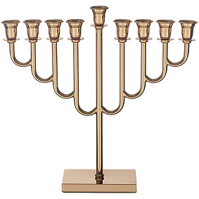 Rose gold metal menorah