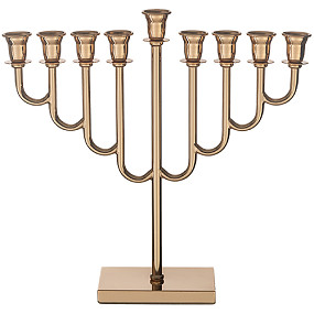 Rose gold metal menorah