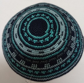 Blues knitted kippah 16cm 