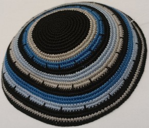 Blues knitted kippah  16cm  