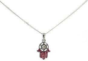 Pink Hamsa Necklace 