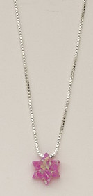 Pink Opal  Magen David Necklace