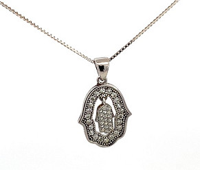 Silver Hamsa Necklace  