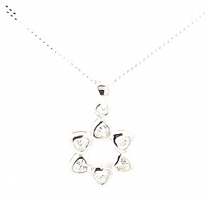Silver Magen David Necklace  with stone