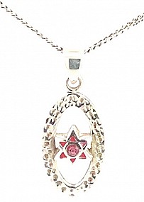 Silver Magen David Necklace  within
